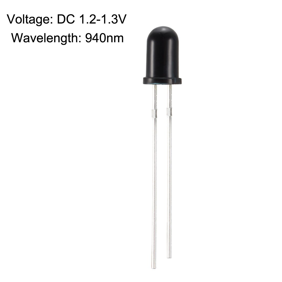 uxcell 15pcs 3mm 940nm Infrared Receiver Diode DC 1.2V LED IR Receiver Black Round Head 10pcs 5mm 940nm