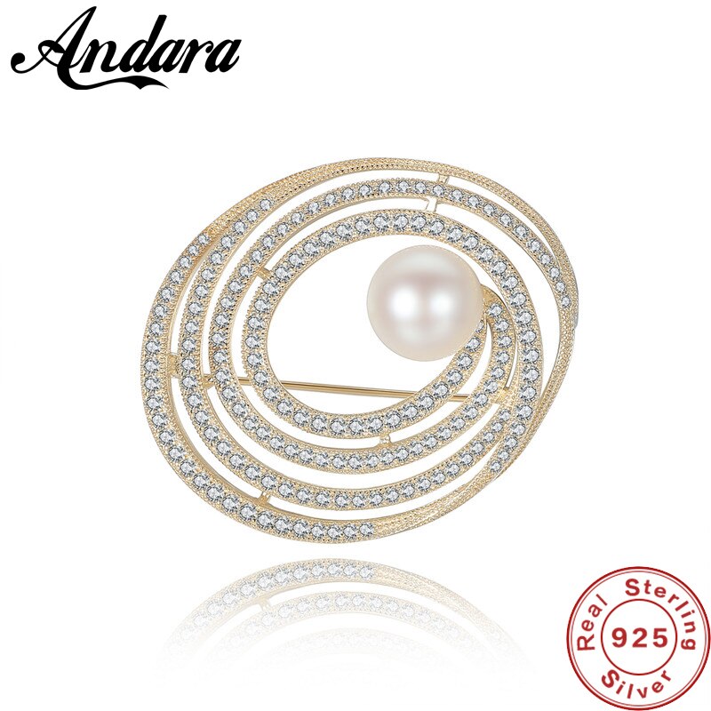 Estilo vintage prata esterlina pérola aaa zircon festa de casamento broche feminino uso múltiplo roupas pinos acessórios