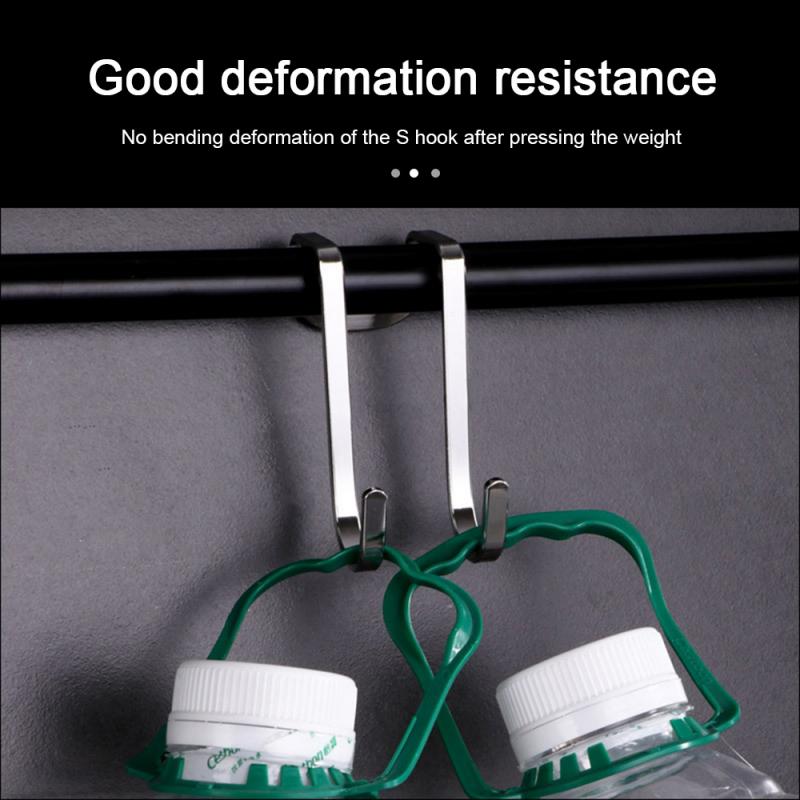 Stainless Steel Double S Shape Hook For Kitchen Bathroom Door Metal S Hooks Hanging Hanger Storage Racks Organizer Accessories