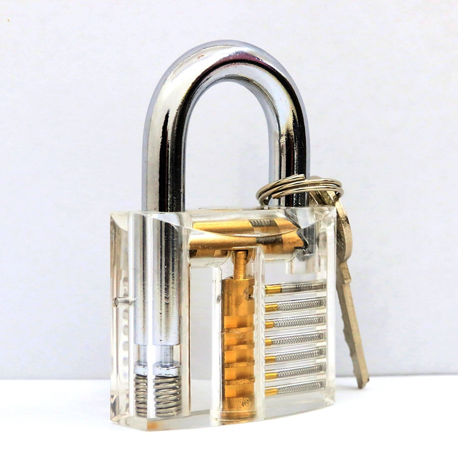 1pcs Cutaway Inside View Of Practice Transparent Padlock Lock Training Skill Pick View Padlock For Locksmith With Smart Keys