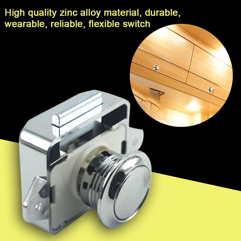 Car Push Lock Handle Type Button Push Locks Camper Car RV Caravan Boat Motor Home Cabinet Drawer Latch Furniture Hardware