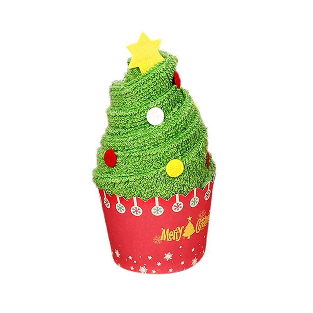 Fest tårta modellering bomull handduk santa snögubbe handduk julfest  s55: Julgran