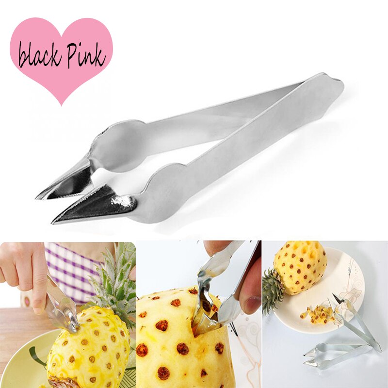 Desgranador de semillas de piña de acero inoxidable, pinzas de limpieza multifuncional para ensalada, cortador de frutas, removedor de núcleo, rebanada de Clip, 1 ud.