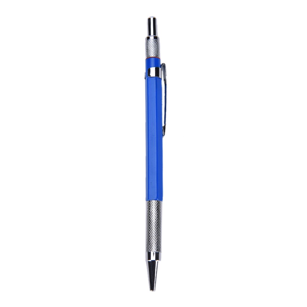 2B Plastic 1 Set 2mm Metal Shell Automatic Mechanical Lead Pencils Draw Drafting Pencil With 12 Leads Refills Size: 153x8.5mm