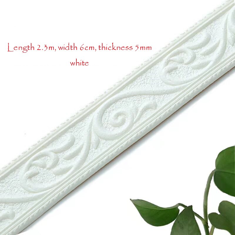 3D Solid Wall Edge Strip Sticker Self-Adhesive Skirting Board Corner Waist Line Sticker Wall Decoration Line Skirting Line Frame: B001