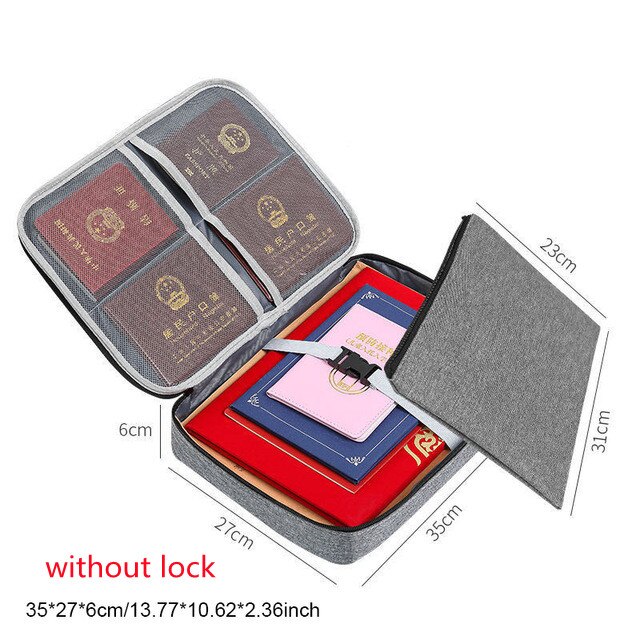 Large-capacity Document Storage Organizer Bag File Container Bills Folder File U Disk Arrange Briefcase Practical Accessories: A Gray