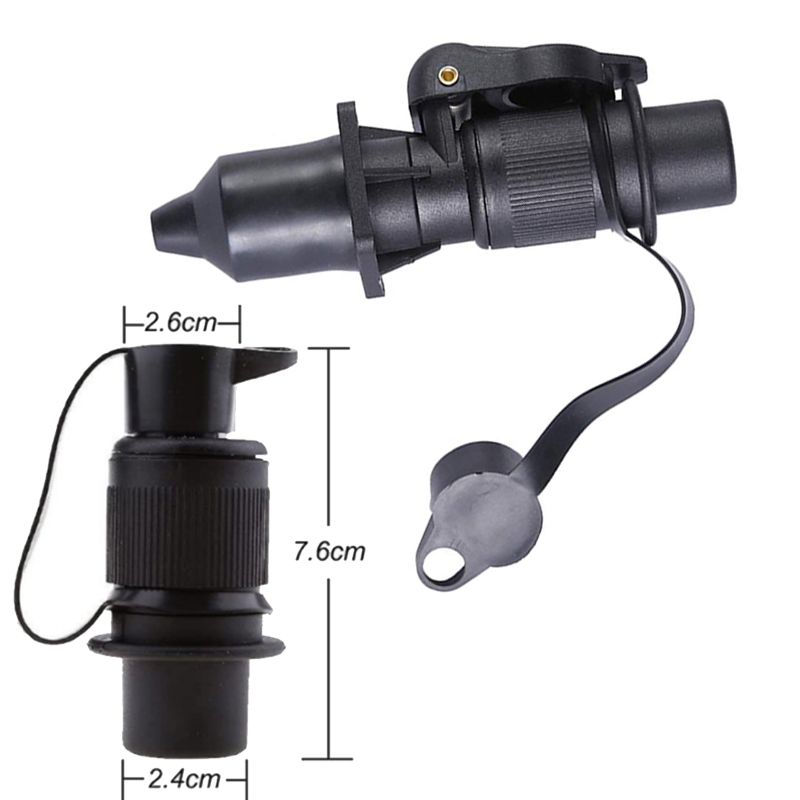 3 Pin Trailer Socket Connectors Round 3 Pole Plug-in Trailer Tractor Plug for Electrical Caravan Truck 12V