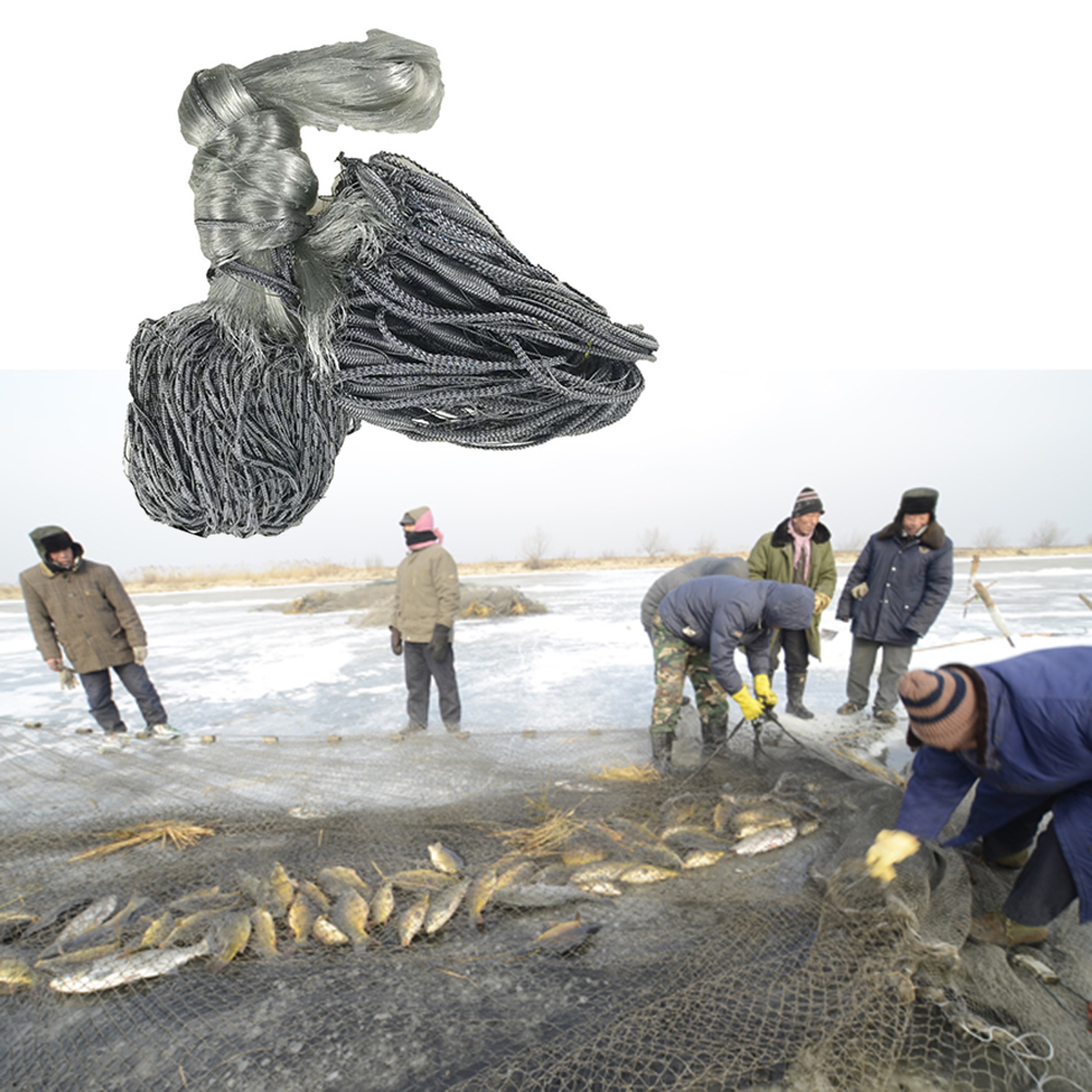 Winter Outdoor Fishing Gear Single Layer Nylon Finnish Net Fishing Net Sticky Mesh Catch Gillnet