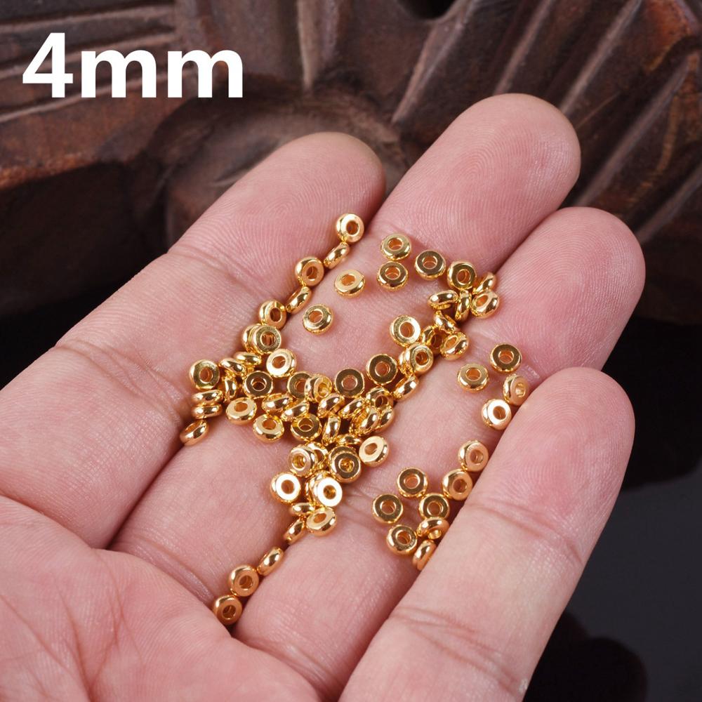 Solide Durcheinander Metall Gold Flache Runde bilden 4mm 6mm 8mm 10mm 12mm 14mm verlieren Abstandshalter Perlen viel für Schmuck, sterben DIY Erkenntnisse