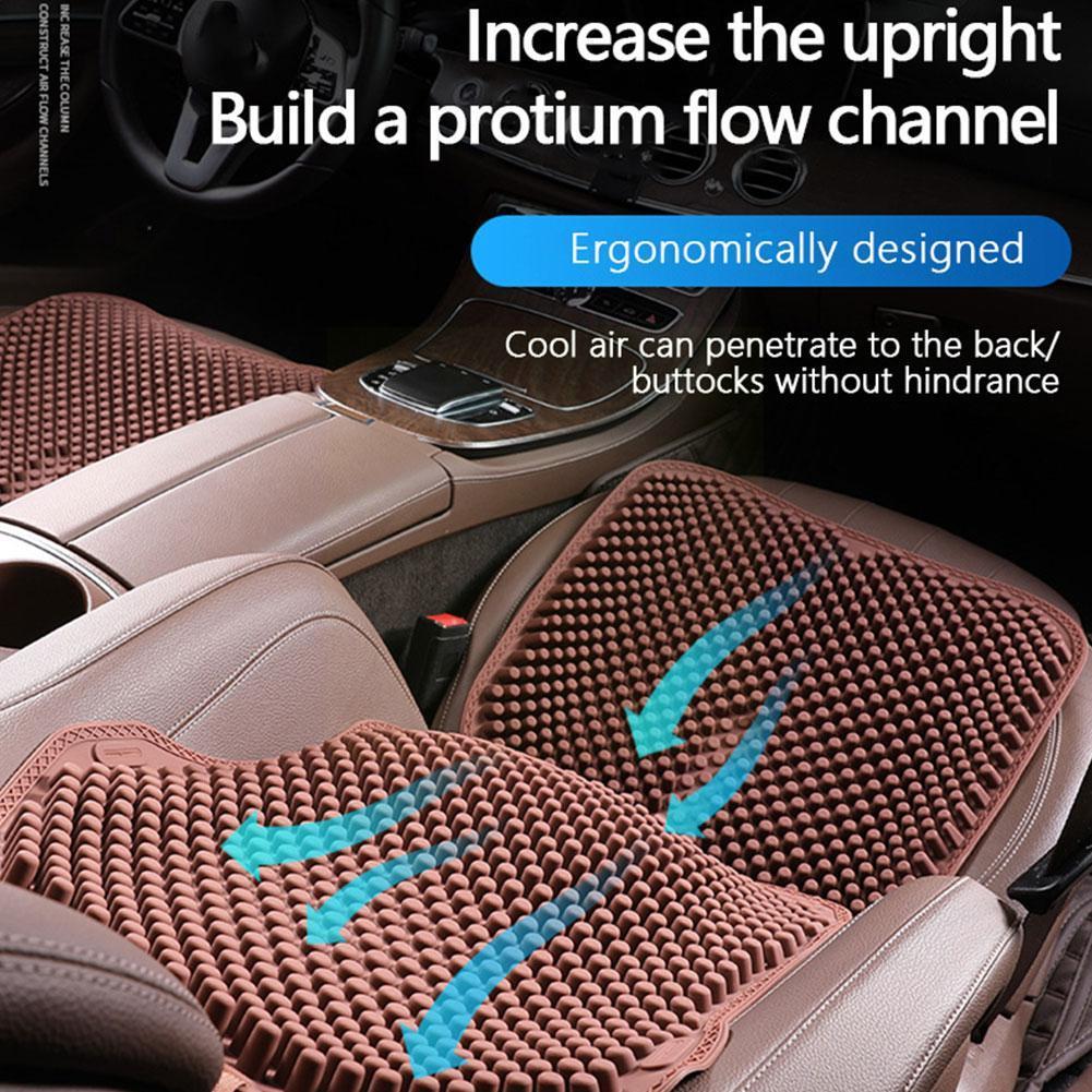 Cojín de Gel para asiento de coche, soporte Lumbar de masaje para cuello, pieza de ventilación fresca, almohada para el dolor del coche, reposacabezas, accesorio Re S3F8