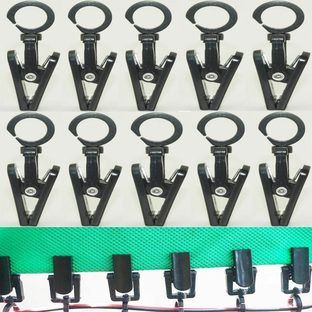 Rideau de caravane à Clips, 10 pièces, pour remorque RV, barres de lumières, lumière suspendue