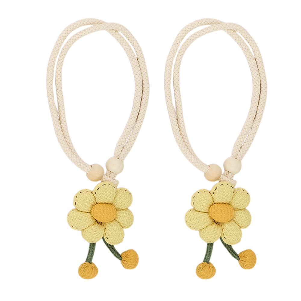 2PCS Adjustable Curtain Tie Sunflower Doll Flower Shape Curtain Rope Holders Cartoon Curtain Buckle Home Decor: Burgundy