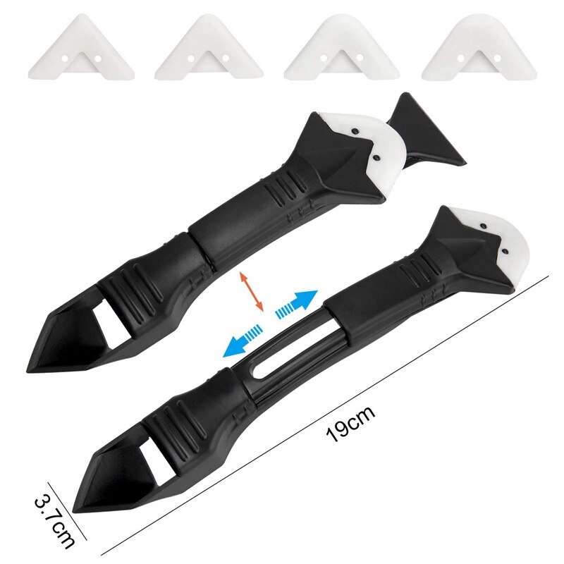 23 Pieces Caulking Tool Kit, 3 in 1 Caulking Tools Silicone Sealant Finishing Tool Grout Scraper Caulk Remover and Caulk Nozzle