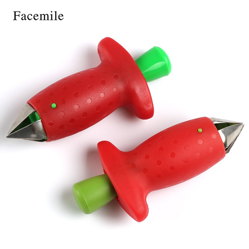 Facemile 1 stks Aardbei Huller Aardbei Top Blad Remover Gadget Tomaat Stengels Fruit Mes Stem Remover Draagbare Keuken Tool