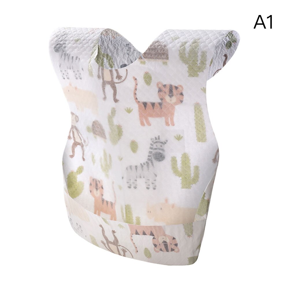 20Pcs/lot Disposable Bibs Children Baby waterproof Eat Bibs With Pocket Baby kid scarf bib saliva towel bib Convenient: White