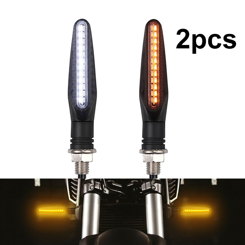 Motorcykel 24 lysdioder høj lyse rav blinklys indikator lys bageste hvide kørelys flyder røde bremselygter: Hvid og rav