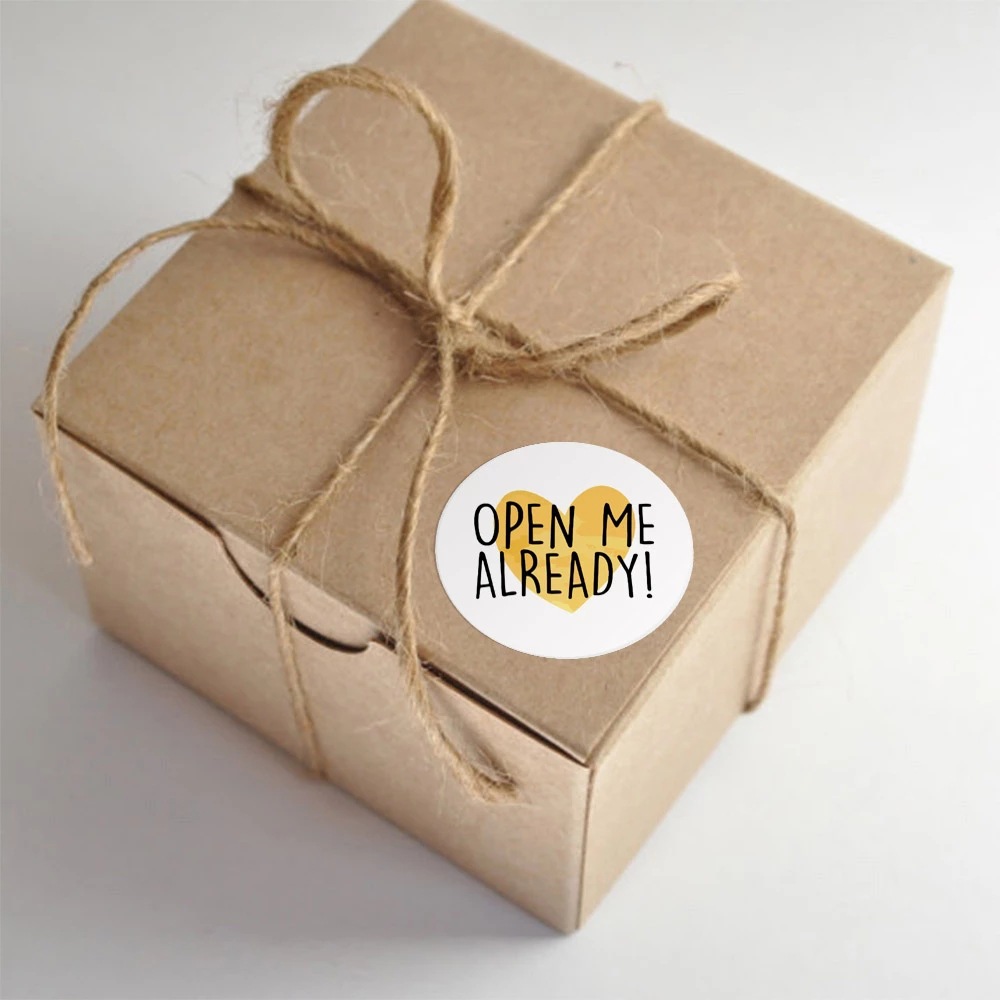 Pegatinas "Open Me ya", pegatina de 1 pulgada de agradecimiento para decoración de caja de , papelería, sobre, postales, etiquetas de sellado, 50-500 Uds.