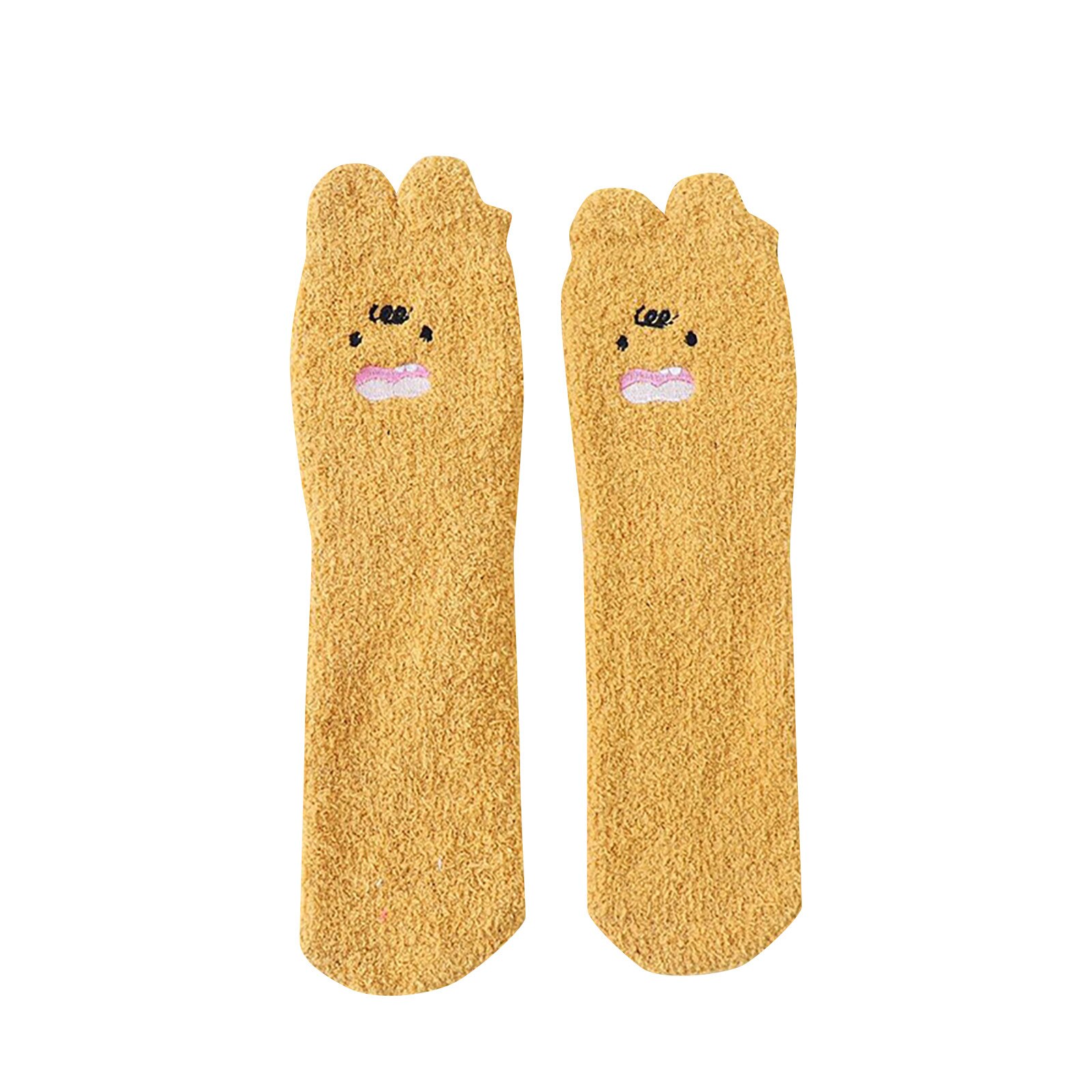 Chaussettes en molleton pour femmes, mignonnes, épaisses, chaudes, pour dormir au sol, pour la maison, c50: E