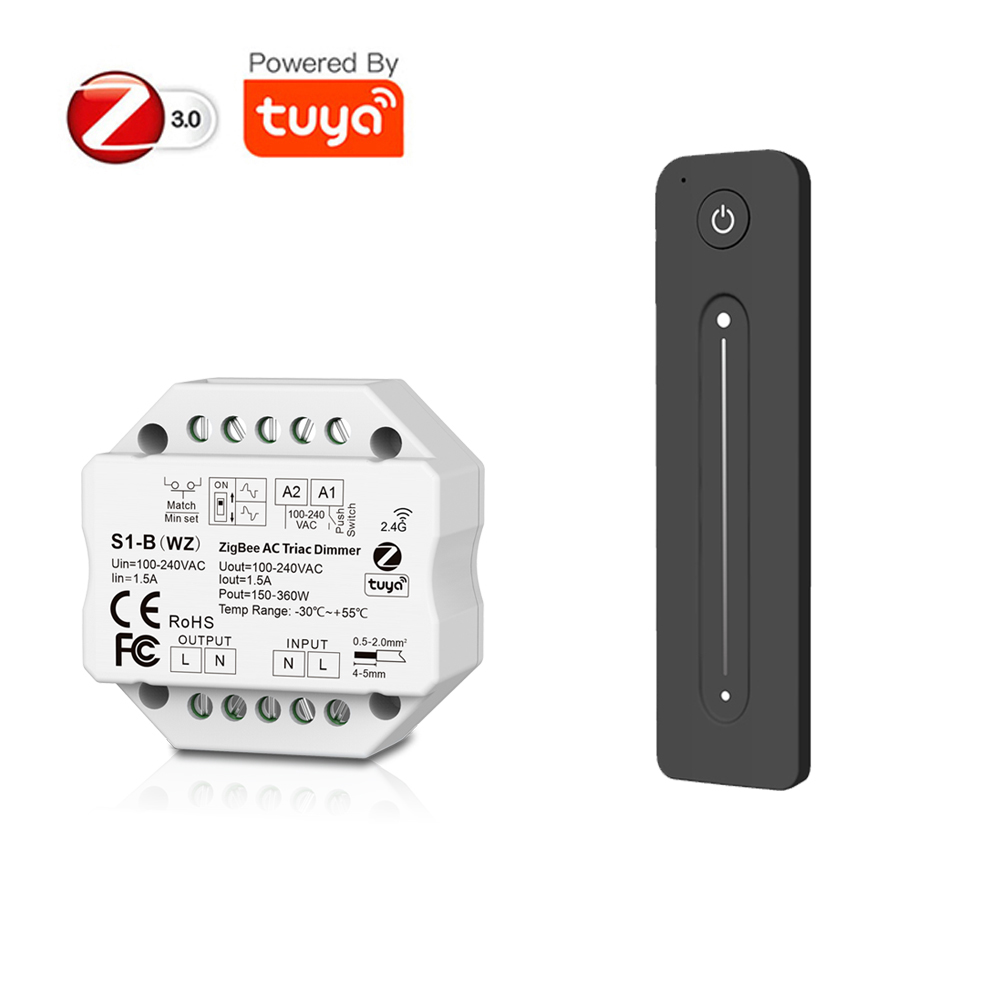 Tuya Zigbee AC Triac Dimmer 110V 220V 230V LED Dimmer Controller Push Switch DIY Module Wireless Remote Echo Plus Voice Control