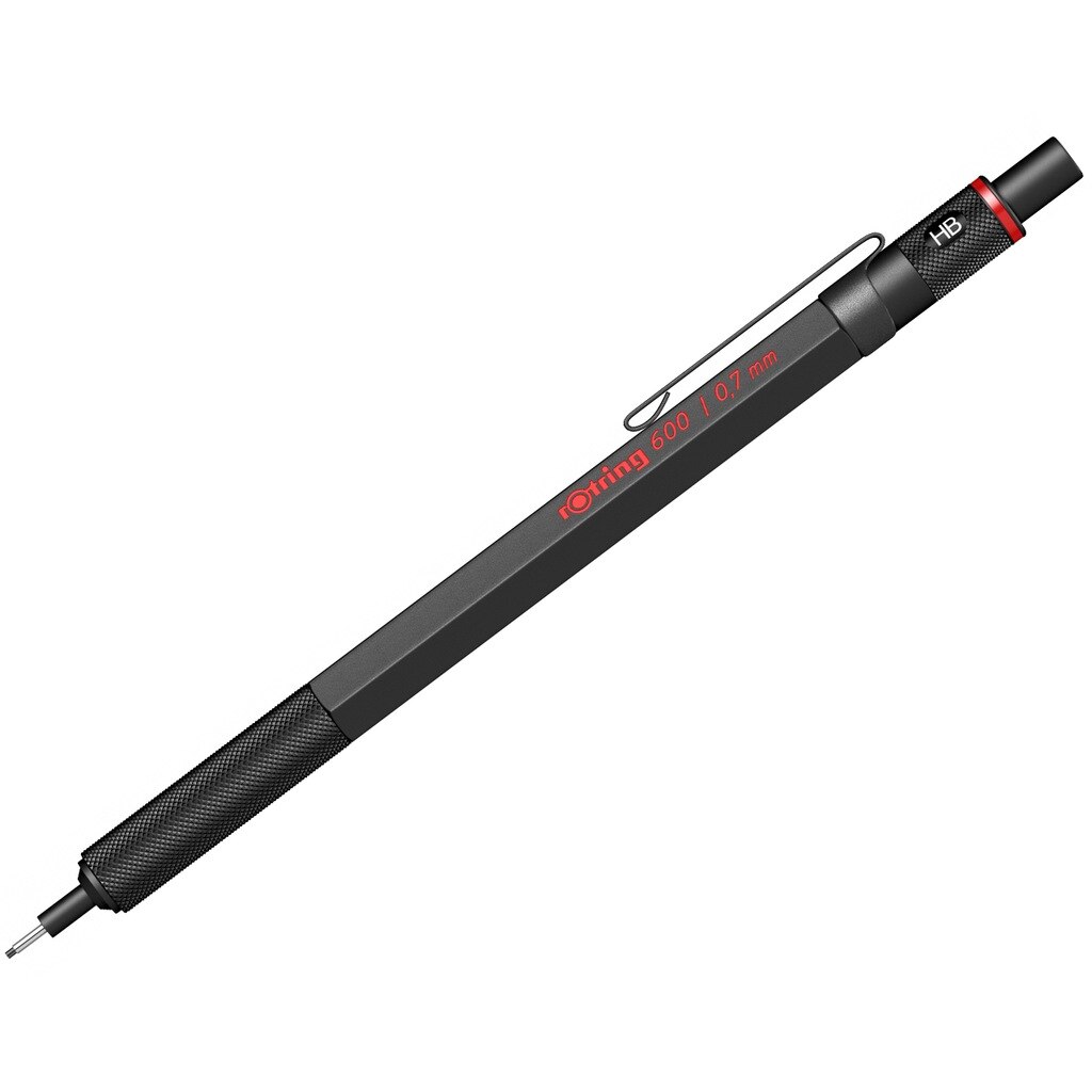 Rotring 600-lápiz mecánico negro, 0,5mm, 0,7mm, lápiz suave de dibujo técnico: 07black