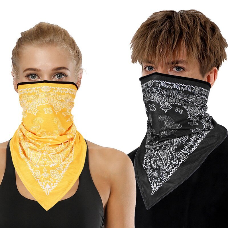 Unisex Windproof Thin Wrap Scarf Men Women Face Scarf Bandana Ear Loops Face Balaclava Neck Gaiters Digital Printed