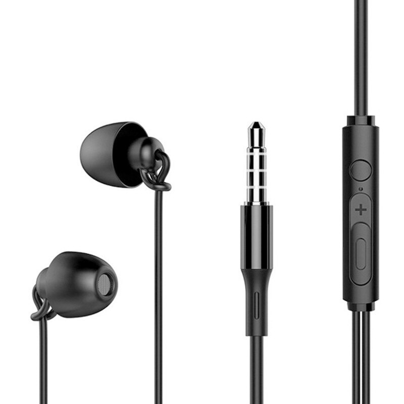 Écouteurs de sommeil HiFi Silicone souple casque dans l'oreille téléphone portable écouteur avec micro bruit suppression écouteur pour Xiaomi Huawei