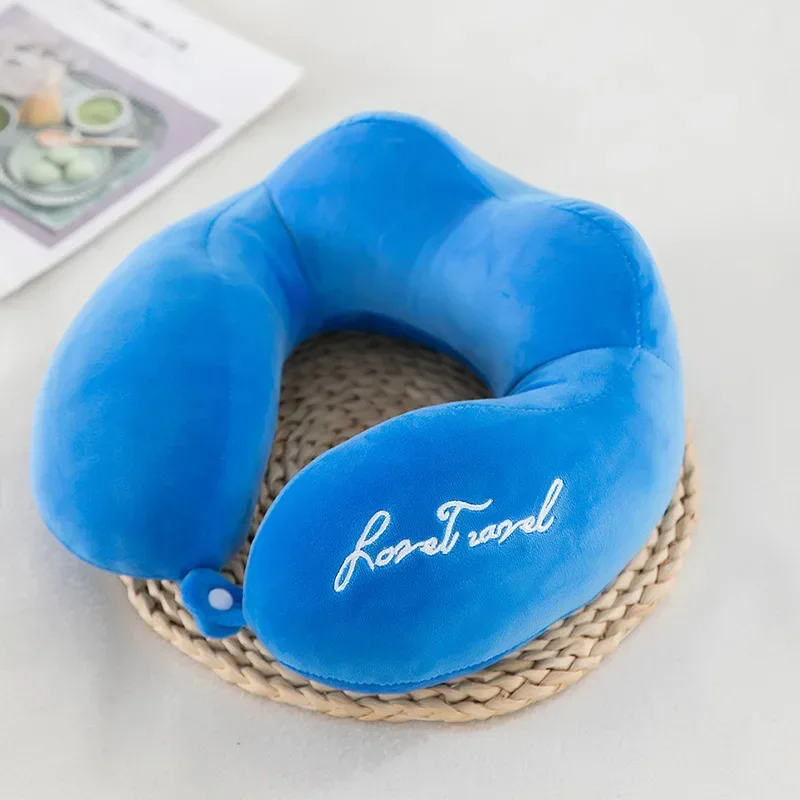Travel Neck Pillow Travel Neck Cushion Durable U-Shaped Travel Portable Neck Pillow Airplan Soft Pillow PP Cotton: Blue
