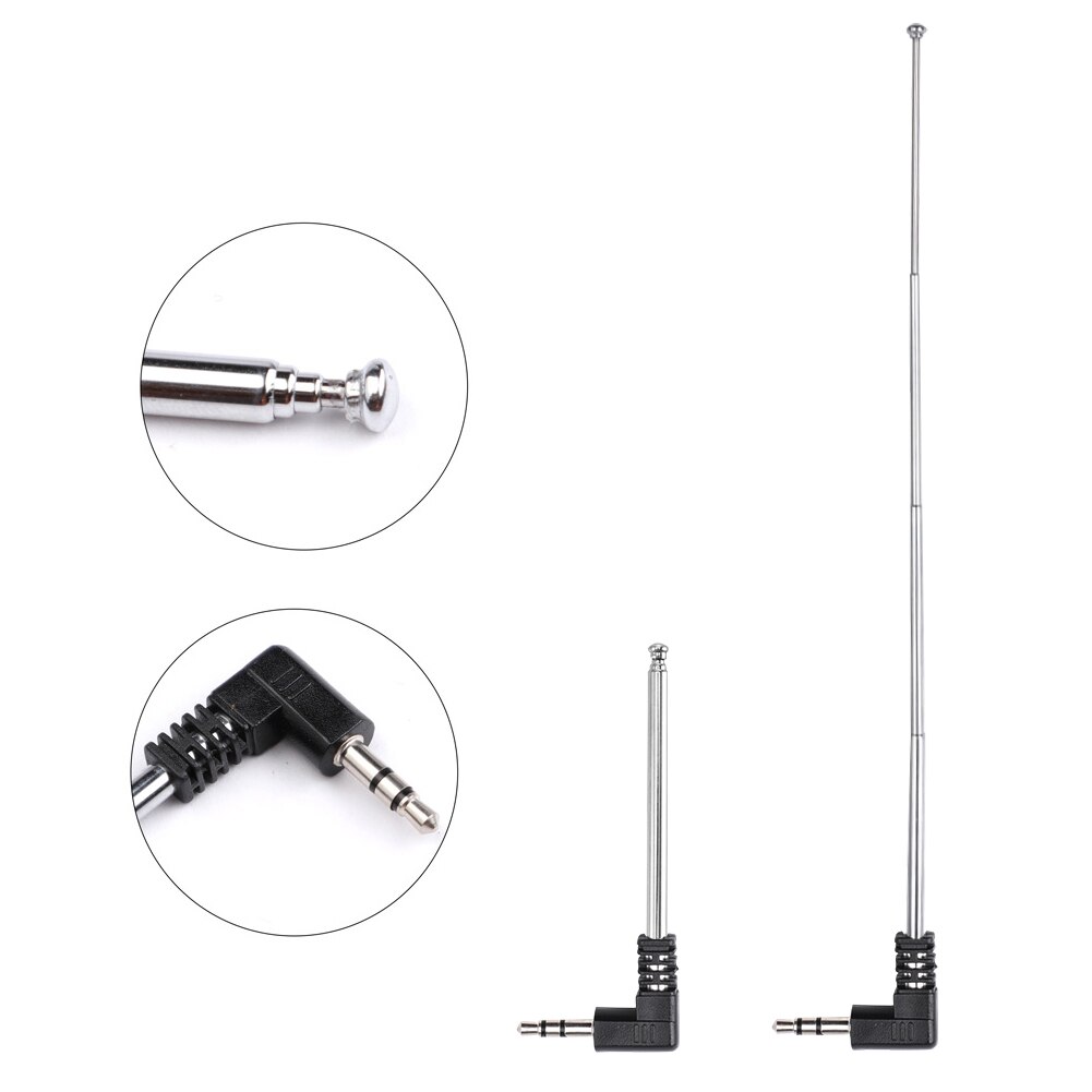 3.5mm prise remplacement FM antenne Radio 4 Sections TV antenne télescopique antenne rotative antenne pour Radio FM téléphone portable