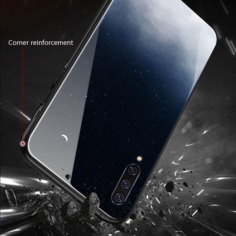 Skinlee Gehard Glas Case Voor Huawei P40 Lite Cover Marmer Print Soft Tpu Frame Shockproof Cover Voor Huawei P40 Lite case