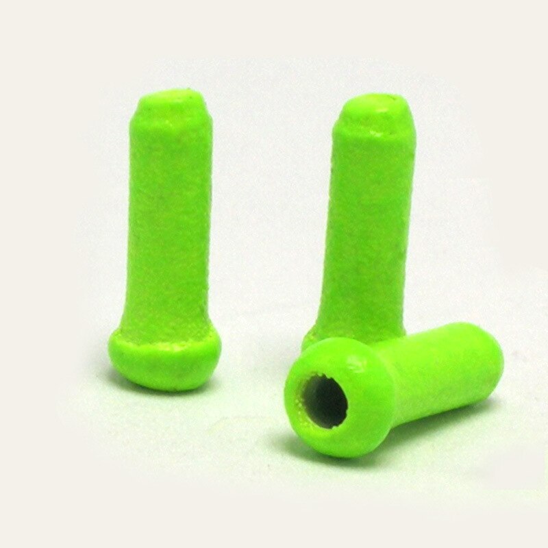 50 stk/parti mtb aluminium cykelbremseskifter indvendig kabelkapsel spidser krymper cyklus cykeldele gearskifter gearkabler endedæksel: Fluorescerende grøn