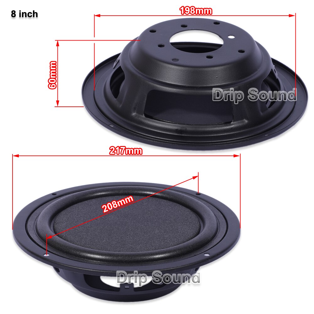 5 &quot;/6.5&quot;/8 &quot;zoll Hilfs Lautsprecher passiv Kühler Tieftöner Bass Membran Booster Schaum Rand Flache oberfläche umkehren Becken Stehen: 1 Stück / 8 Zoll (217mm)