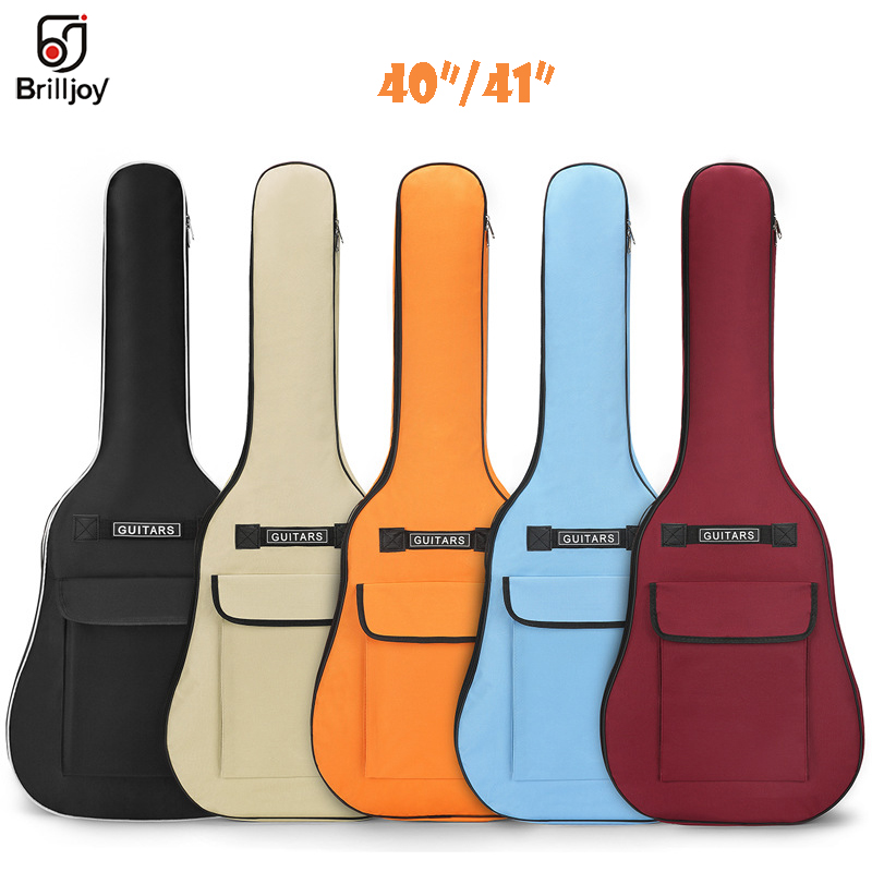 Brilljoy 40/41 Inch Oxford Fabric Acoustic Guitar Gig Bag Soft Case Double Shoulder Straps Padded Guitar Waterproof Backpack