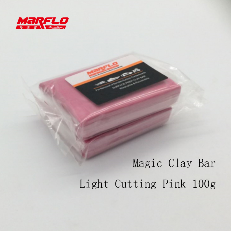 Marflo 5pcs/lot Magic Clay Bar Light Cutting Grade Pink 200g Auto Car Paint Care Cleaning Detailing Washing Before Car Styling