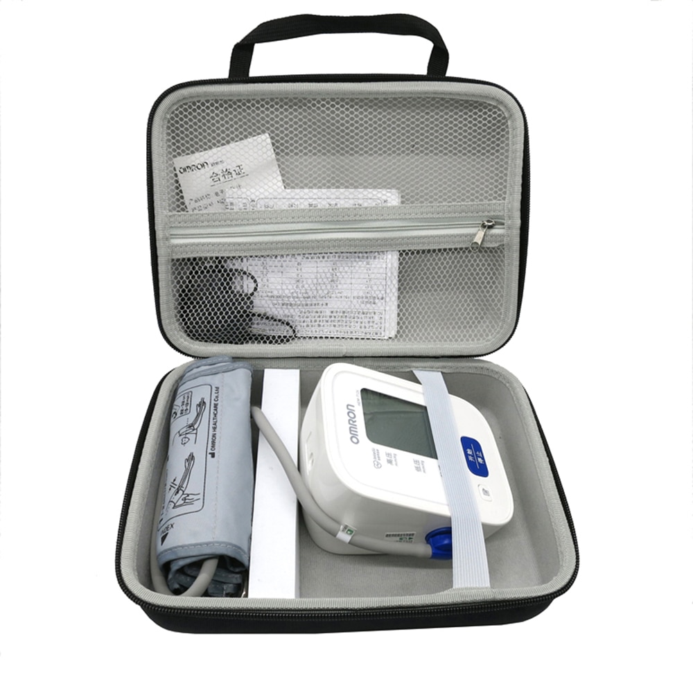 Nyeste eva nylon hårdt omslagskasse til omron 7124 71- serie trådløs overarms blodtryksmåler rejseopbevaringstaske