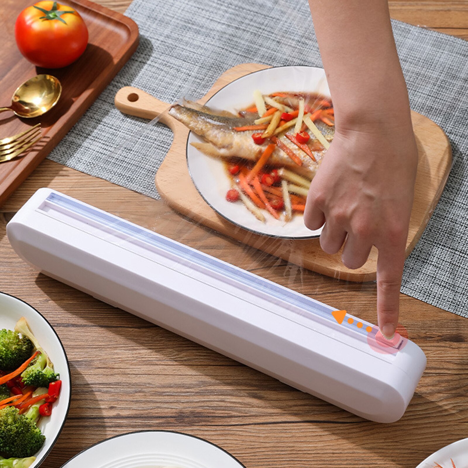 Eten Wrap Dispenser Folie Vershoudfolie Snijder Opslag Houder Box Voor Keuken