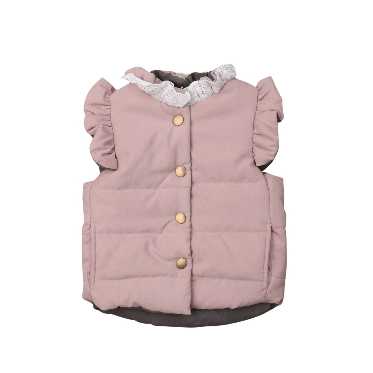 Pudcoco mærke sød baby piger småbørn vinterfrakke jakke ærmeløs vest overtøj 0-4t: Lyserød / 12m