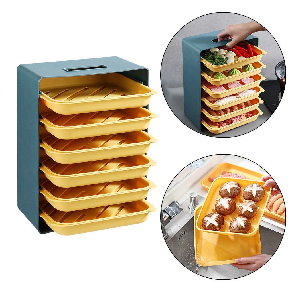 Food Preparation Tray Plastic Food Storage Tray Rack Kitchen Drain Racks