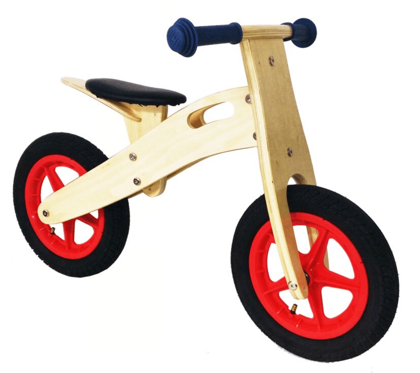 Bicicleta de equilibrio para niños, de madera, Color Rojo