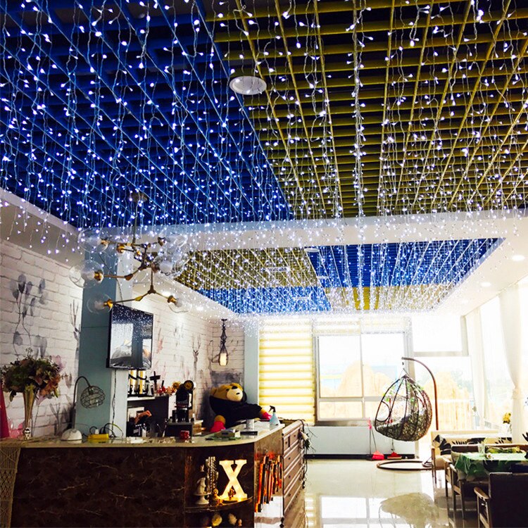 Julelys utendørs dekorasjon led gardin istap lys 5 meter henge 0.4-0.6m års bryllup fest krans lys