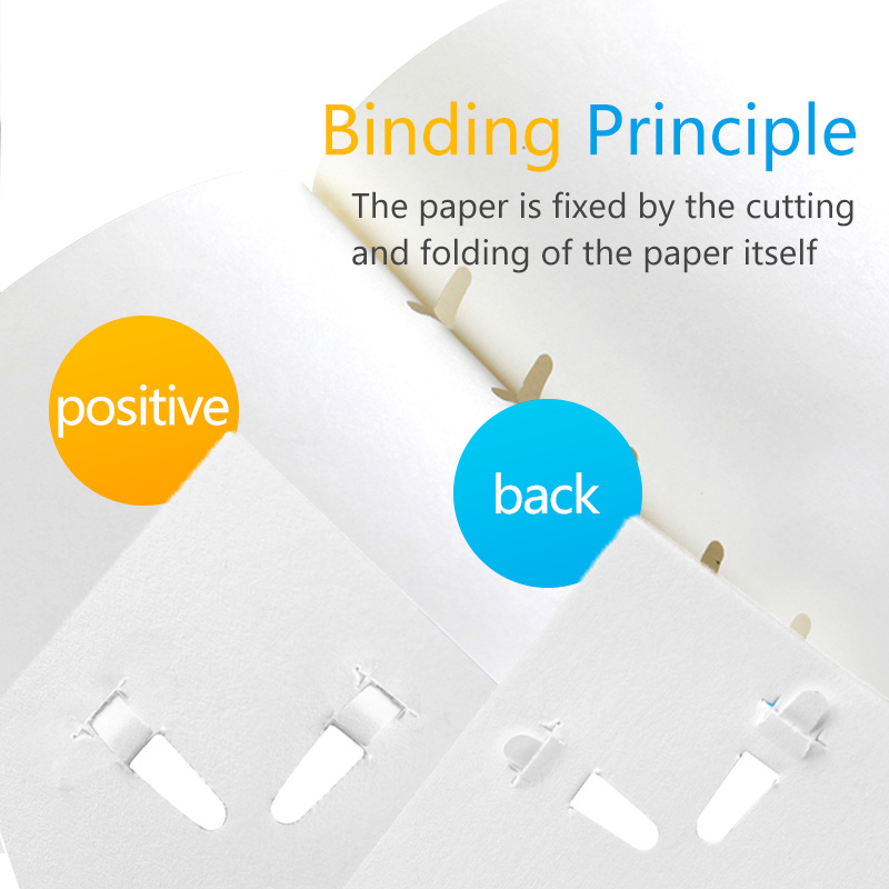 Machine Handheld Nietje Kleur Stapleless Papier Nietje Machine Veiligheid Mini Nietmachine Zonder Nietjes 4 Vel Capaciteit Diy Binding