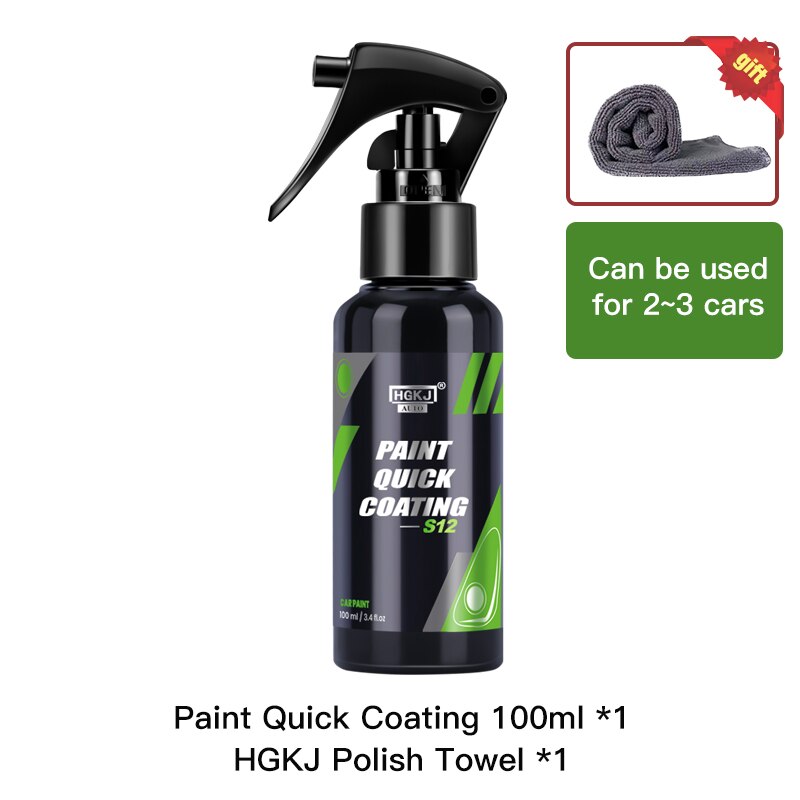 Hgkj S12 50/100/300ML Liquid Ceramic Car Coating Waterproof Nano Ceramics Car Paint Super Hydrophobic Glass Coating Car Cleaning: HGKJ-S12-100ML