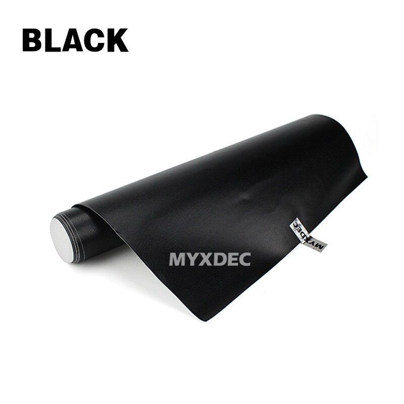 Filme vinílico adesivo para porta de carro, filme de pvc com imitação de couro 100*30cm, adesivo para interior de porta de carro, saída decoração: Black