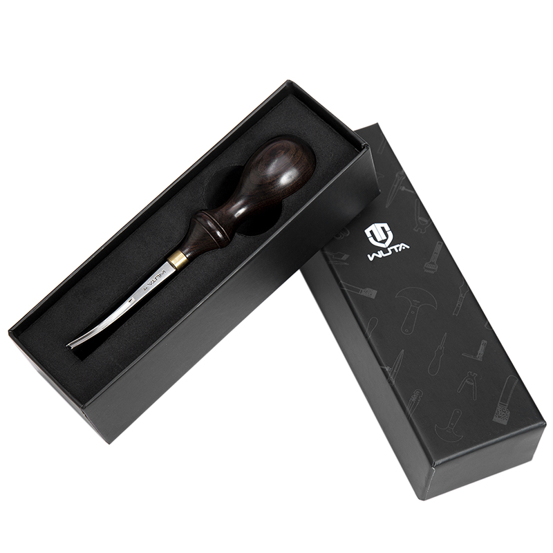 WUTA-biselador de bordes de cuero , herramientas para cuero, herramientas de trabajo de artesanía, cortador de mango de ébano de acero con troquel DC53, cortador de bordes, Creaser, en 6 tamaños