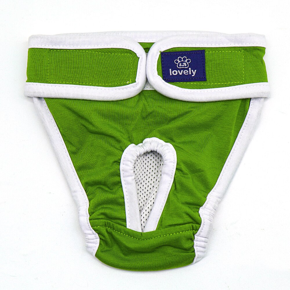 S-2XL Hond Luier Fysiologische Broek Sanitaire Wasbare Vrouwelijke Hond Slipje Shorts Ondergoed Slips Voor Kleine Medium Grote Honden: green / S