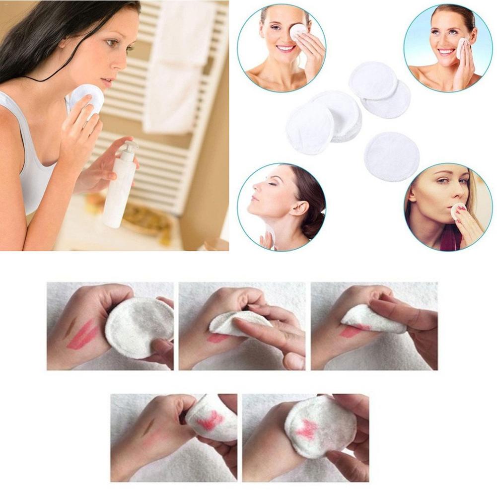12 STUKS Make-Up Remover Pads 2-layer Bamboevezel Make-Up Remover Wasbare Make Katoen Voor Wassen Gezicht Skin Cleaning