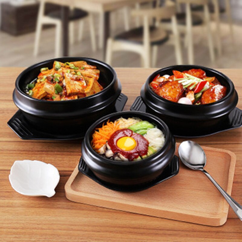 Korean bibimbap special stone pot Korean style stall ceramic pot open fire casserole clay pot rice casserole small pot