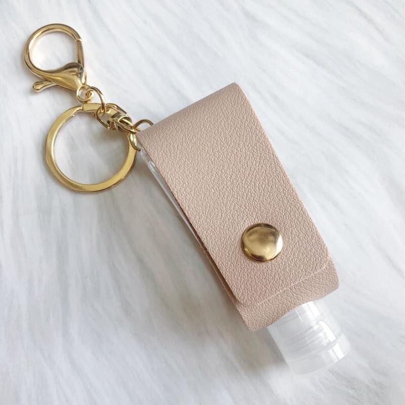 30ml Hand Sanitizer Holder Bottle Gel Hang Bag Mini Sanitizer Gel Holder PU Travel Bottle With Keychain Hand Sanitizer Holder
