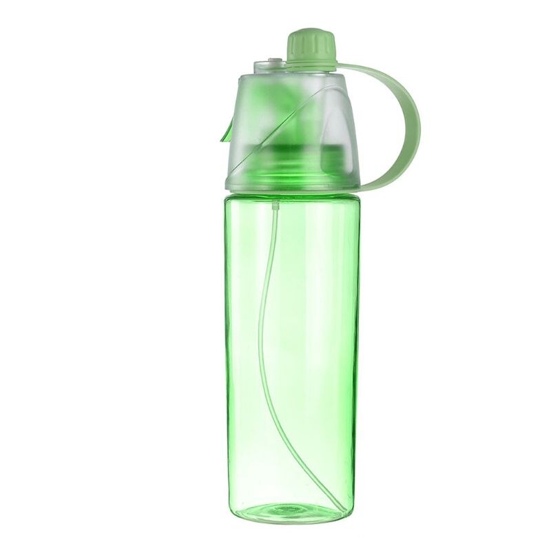 Botella de agua portátil deportiva, 600ml de capacidad, a prueba de fugas, transparente, antifugas, L43E: Verde claro