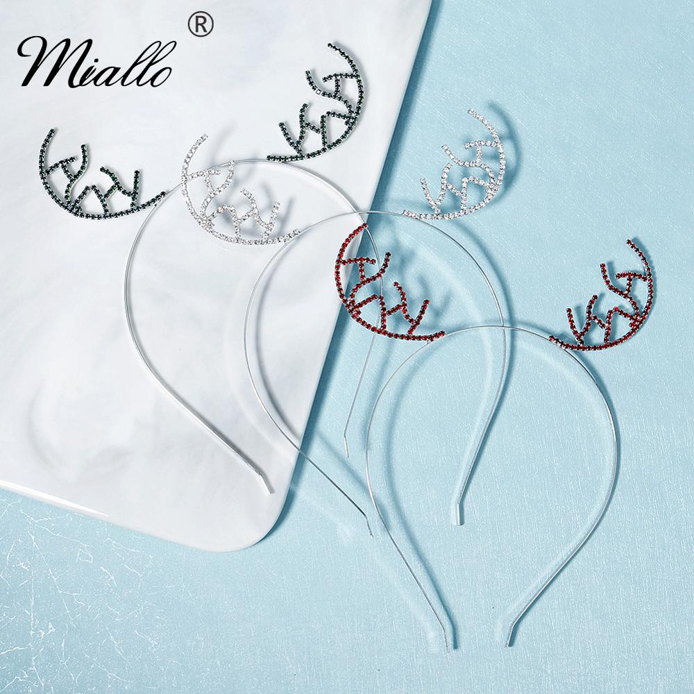 Miallo Gewei Rhinestone Haarband Kerst Haaraccessoires Voor Vrouwen Zilver Kleur Hoofdbanden Haar Sieraden Party Hoofddeksels