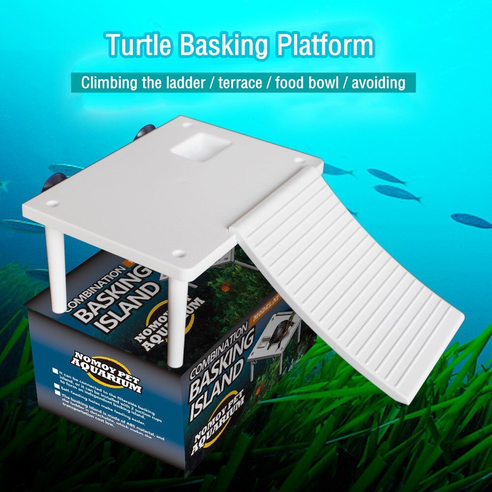 Plataforma de apoyo para Tortuga, escalera para acuario, Isla, rampa para reptiles, terraza de descanso para tortuga con 2 piezas de ventosas